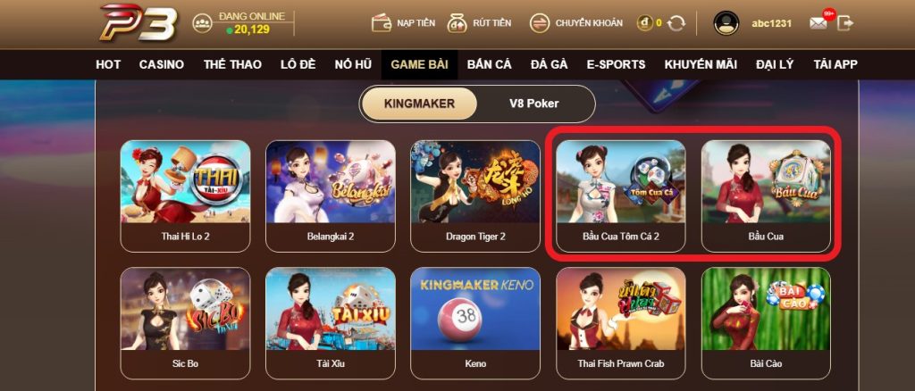 Đừng bỏ lỡ trò chơi bầu cua cực hot tại nhà cái P3BET