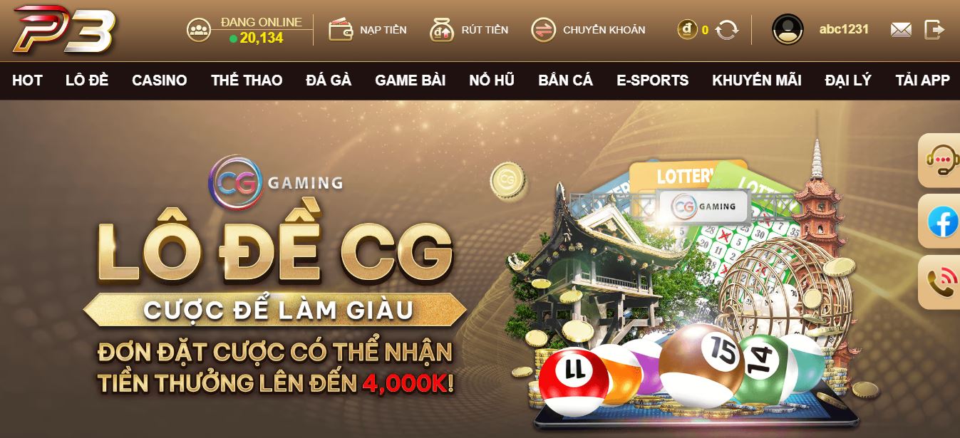Tham gia lô xiên tại nhà cái P3 có cơ hội kiếm được bao nhiêu tiền?